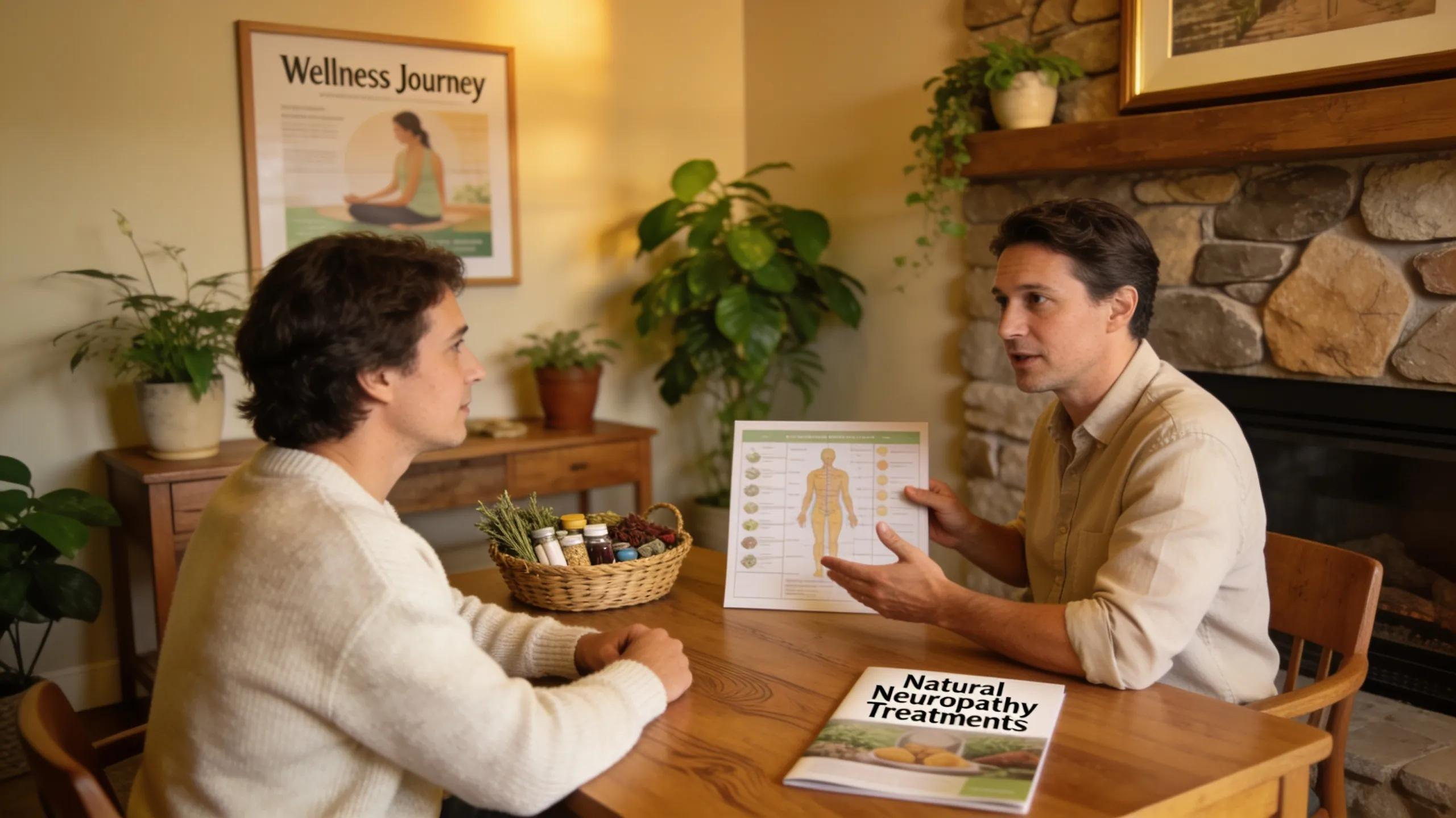 Consultation on natural neuropathy treatment options in a warm, inviting setting